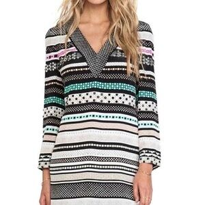 Diane Von Furstenberg Multicolor Printed Silk Embellished Ruby Dress XS 0